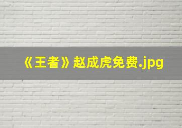《王者》赵成虎免费