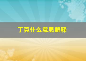丁克什么意思解释