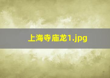 上海寺庙龙