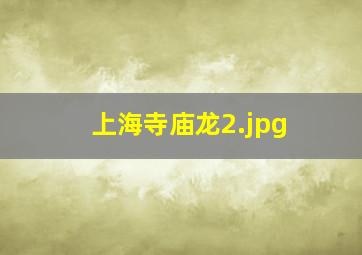 上海寺庙龙