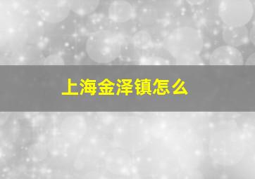 上海金泽镇怎么
