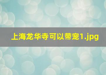 上海龙华寺可以带宠