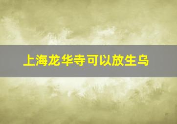 上海龙华寺可以放生乌