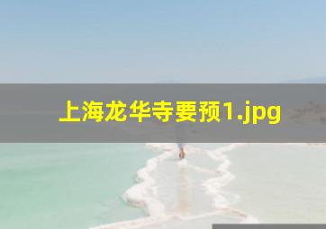 上海龙华寺要预