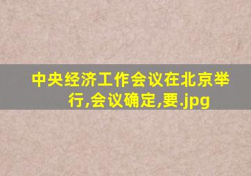 中央经济工作会议在北京举行,会议确定,要
