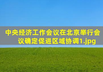 中央经济工作会议在北京举行会议确定促进区域协调