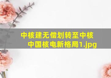 中核建无偿划转至中核 中国核电新格局