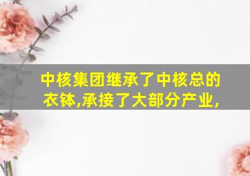 中核集团继承了中核总的衣钵,承接了大部分产业,