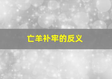亡羊补牢的反义