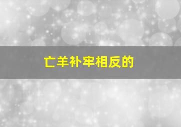 亡羊补牢相反的