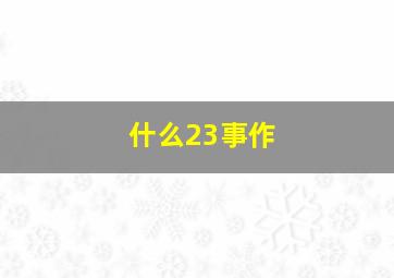 什么23事作
