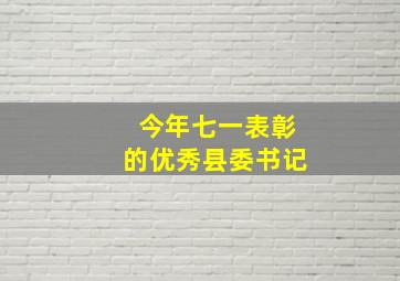 今年七一表彰的优秀县委书记