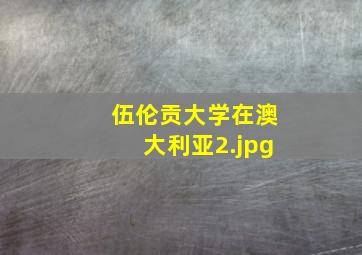 伍伦贡大学在澳大利亚