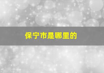 保宁市是哪里的