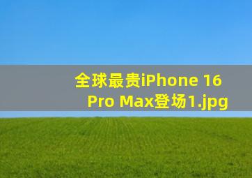 全球最贵iPhone 16 Pro Max登场