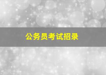 公务员考试招录