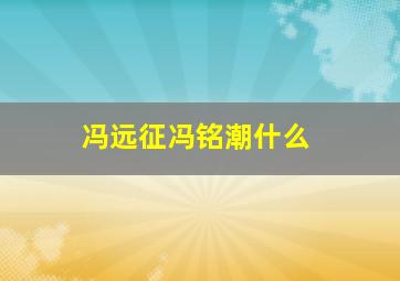 冯远征冯铭潮什么