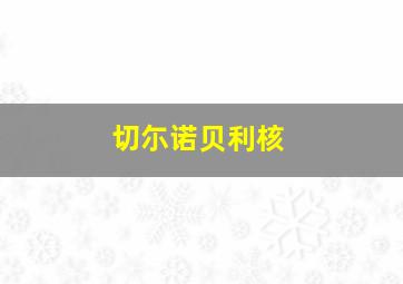 切尓诺贝利核