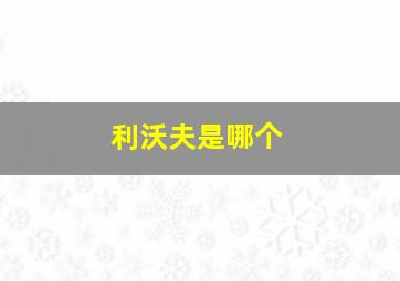 利沃夫是哪个