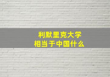 利默里克大学相当于中国什么