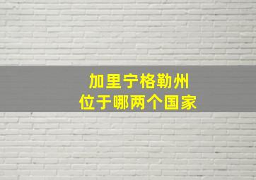 加里宁格勒州位于哪两个国家