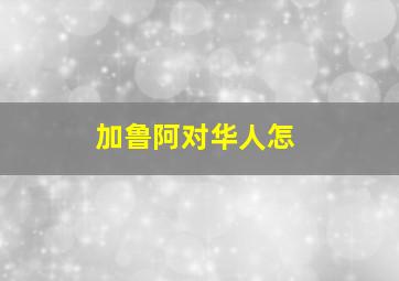 加鲁阿对华人怎