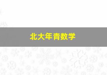 北大年青数学