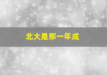 北大是那一年成