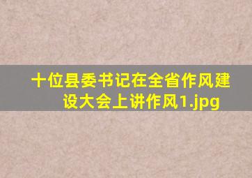 十位县委书记在全省作风建设大会上讲作风