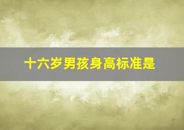 十六岁男孩身高标准是