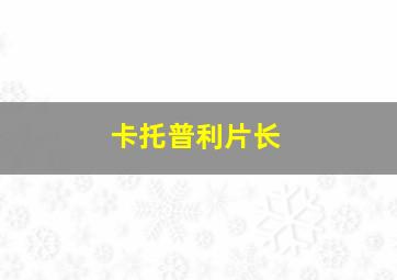 卡托普利片长