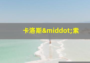 卡洛斯·索