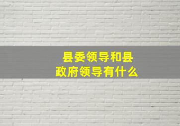 县委领导和县政府领导有什么
