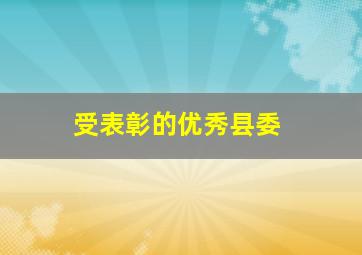 受表彰的优秀县委