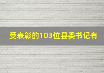 受表彰的103位县委书记有