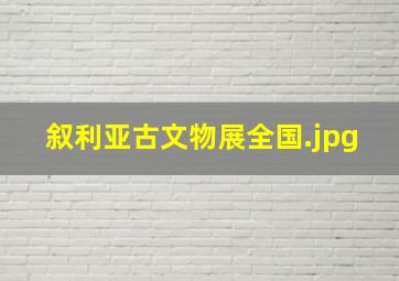叙利亚古文物展全国