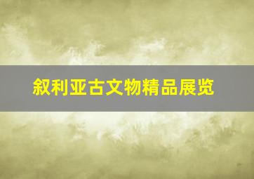 叙利亚古文物精品展览