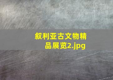 叙利亚古文物精品展览