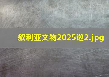 叙利亚文物2025巡
