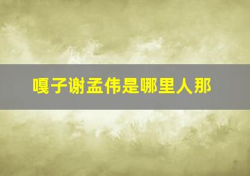嘎子谢孟伟是哪里人那