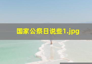 国家公祭日说些