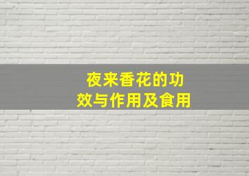 夜来香花的功效与作用及食用