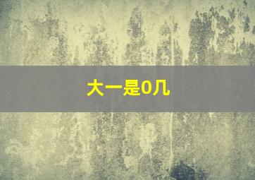 大一是0几