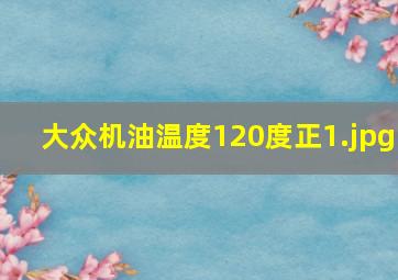 大众机油温度120度正
