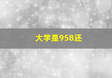 大学是958还