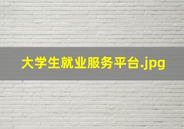大学生就业服务平台