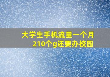 大学生手机流量一个月210个g还要办校园