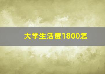 大学生活费1800怎