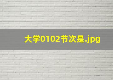 大学0102节次是