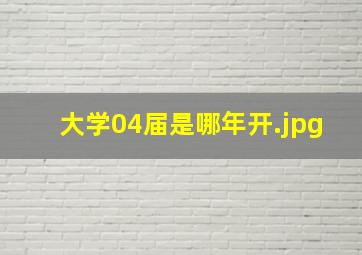 大学04届是哪年开